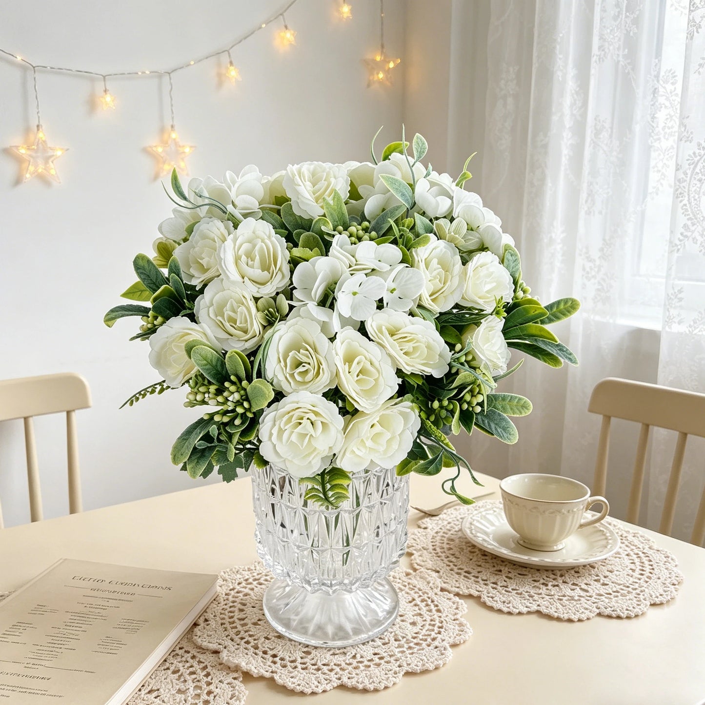 Artificial Silk Rose & Hydrangea Bouquet | Wedding Home Decor
