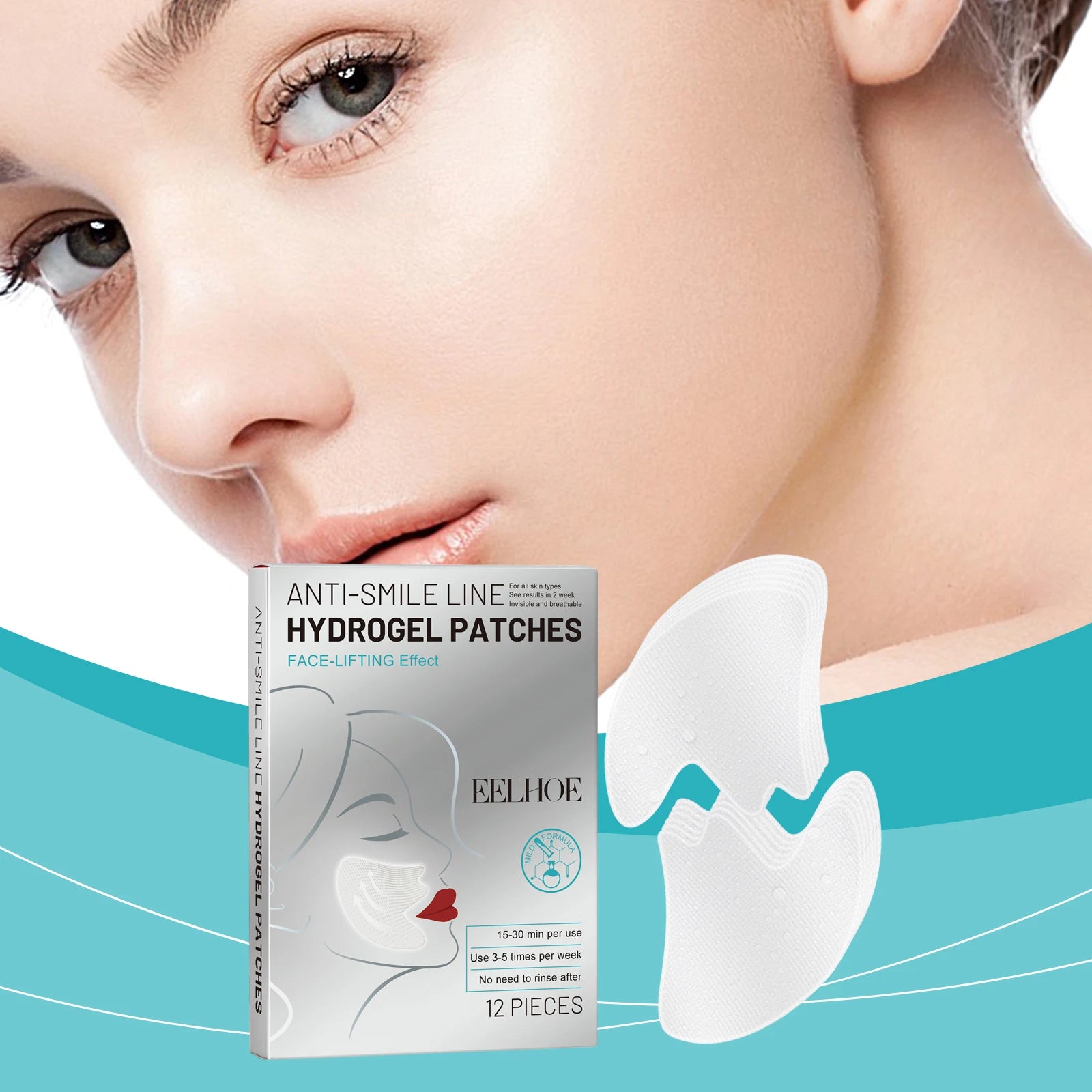 EELHOE Hydrogel Face Patches – Lifting, Firming & Anti-Aging 12pc Hydrogel Face Patches Peaceful Pleasures Health and Wellness
