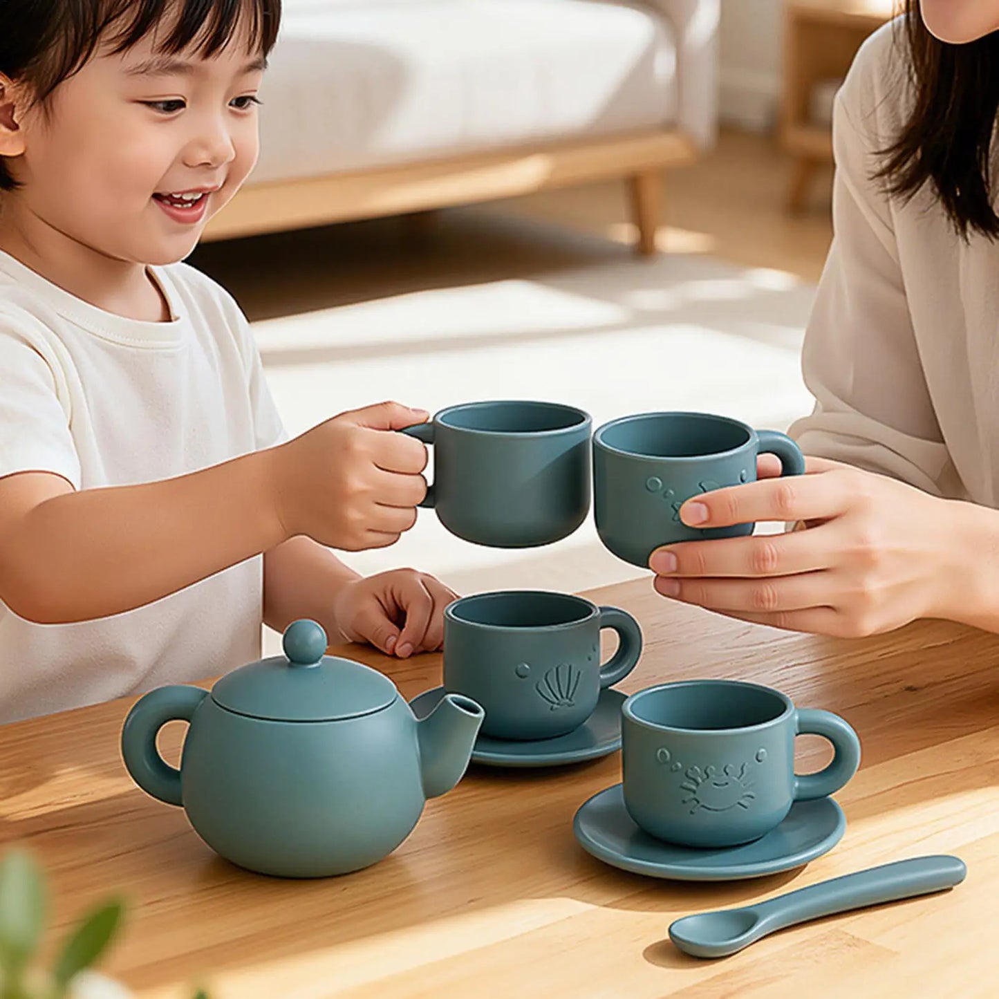 Kids Silicone Tea Party Set | Montessori Pretend Play Toy