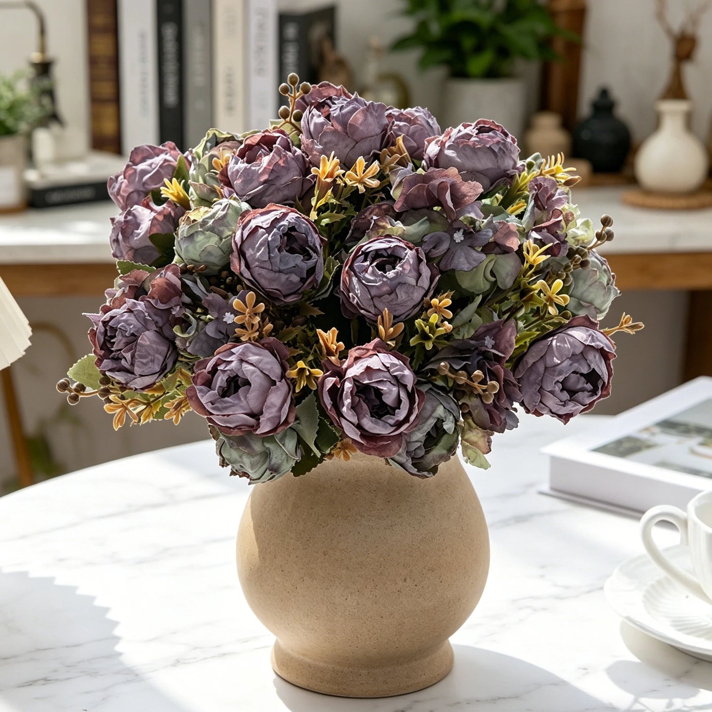 Artificial Silk Peony Bouquet – Wedding & Home Décor Faux Flowers