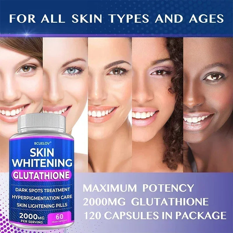 Bcuelov 2000mg Glutathione Supplement | Skin Whitening & Anti-Aging