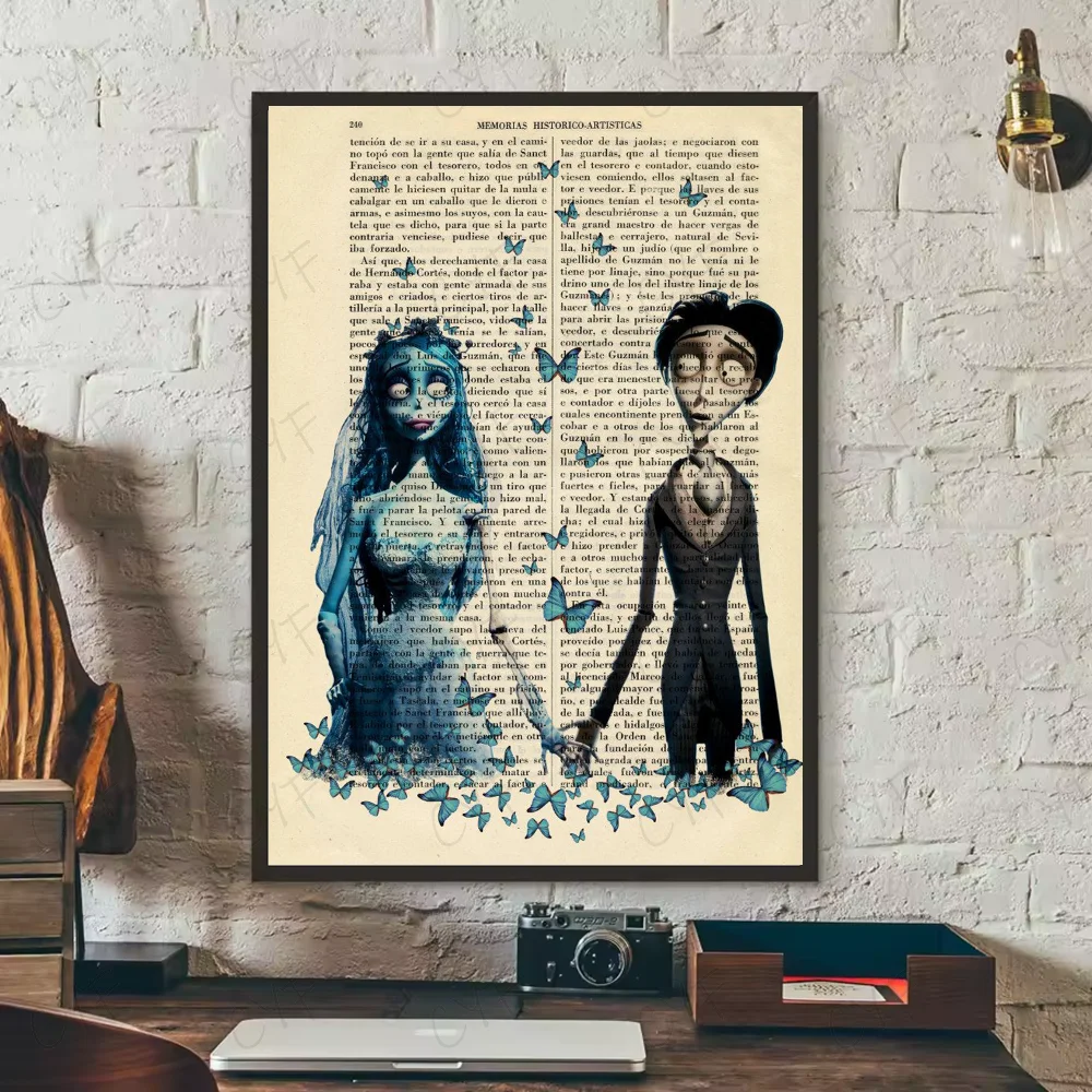 Corpse Bride Cartoon Poster – HD Waterproof PVC Wall Art Decor Wall Art Poster Peaceful Pleasures Health and Wellness