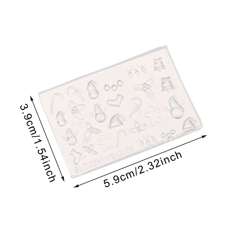 3D Silicone Nail Mold For DIY Nail Art Christmas Tree Snowman Bell Gingerbread Man Transparent Design Template Manicure Tool Peaceful Pleasures Health and Wellness