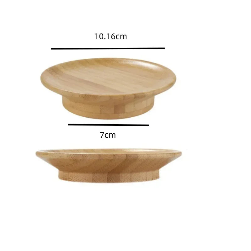 Reusable Bamboo Cup Lid for Red Wine and Food Platters Packaging with Splash-proof Function Bamboo Cup Lid Coasters 10.16*7cm Peaceful Pleasures Health and Wellness 10.16X 7cm