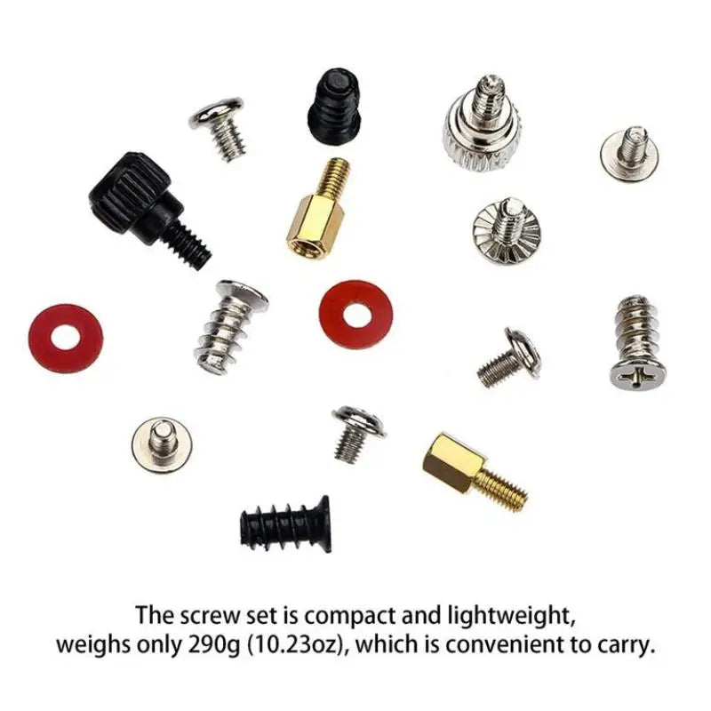 New 228Pcs/Box Hard Disk DIY Motherboard PC Computer Assemble Case Fan Hand Screw Bolt Standoff Washer Assortment Kit Peaceful Pleasures Health and Wellness