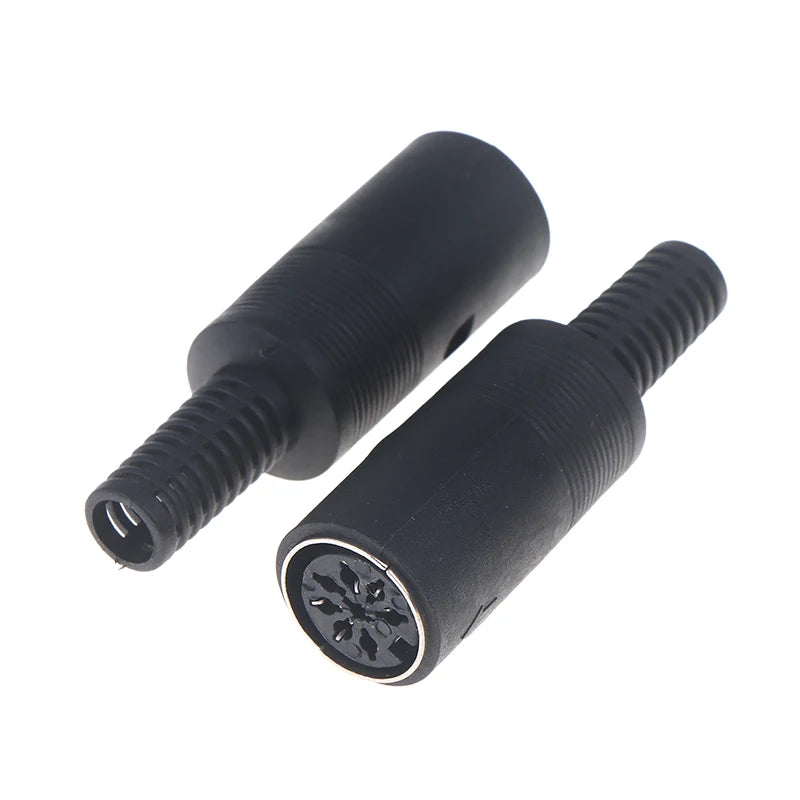 2Pcs/pack 3P 4P 5P 6P 7P 8P DIN Male/Female Plug Soecket Jack With Plastic Handle Keyboard Cable Connector Adaper Peaceful Pleasures Health and Wellness 8pins socket