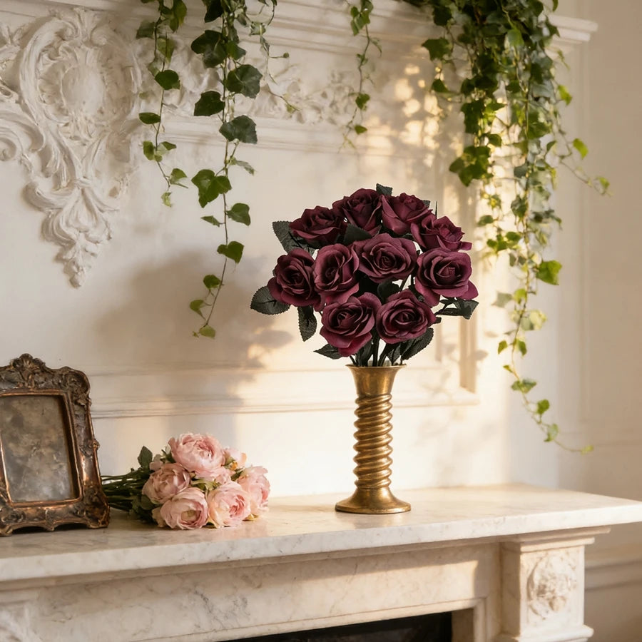 Silk Rose Artificial Flower Bouquet for Wedding & Home Decor