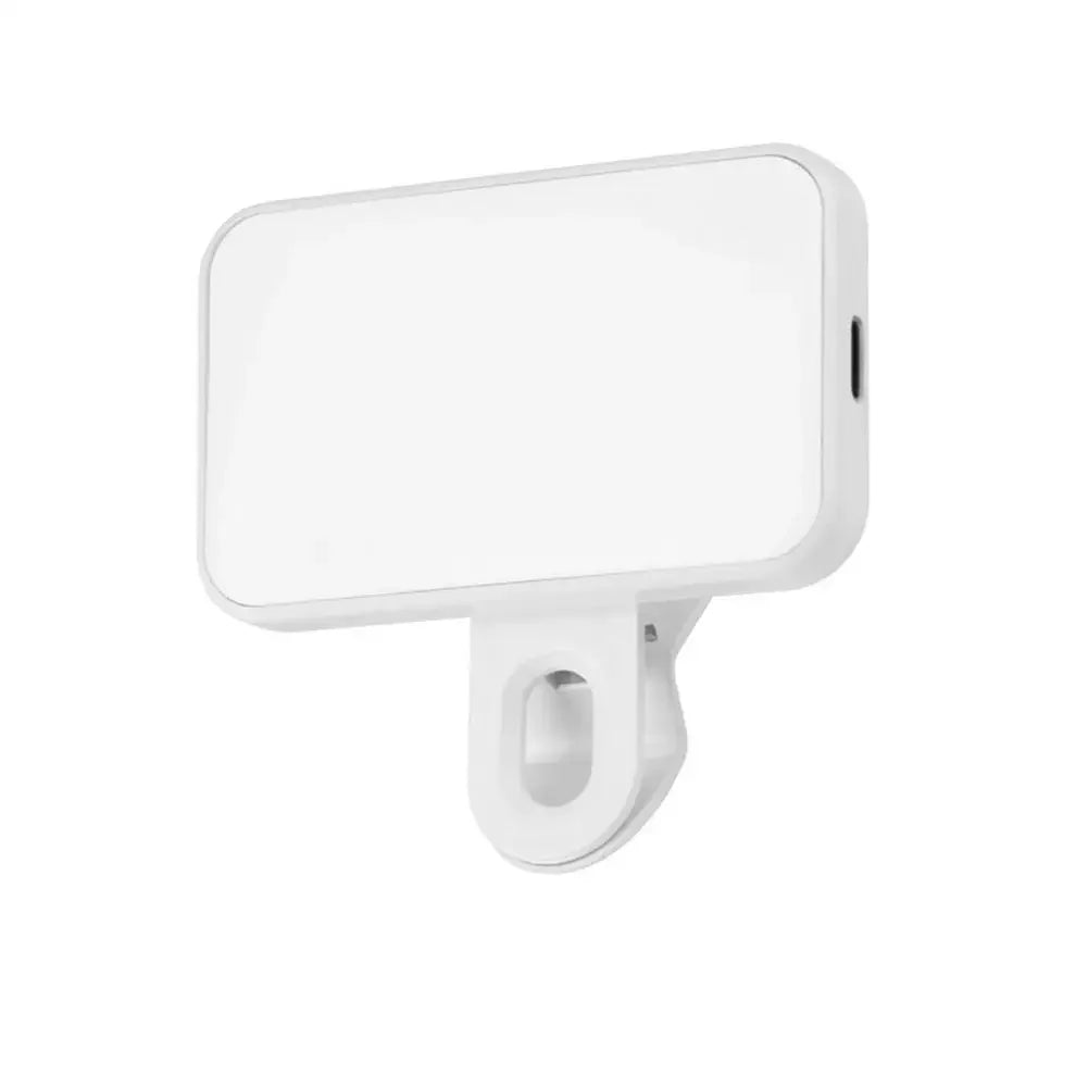 Portable Mini Selfie Fill Light Rechargeable 3 Modes Adjustable Brightness Clip On For Mobile Phone Make Up Computer Fill Light Peaceful Pleasures Health and Wellness White