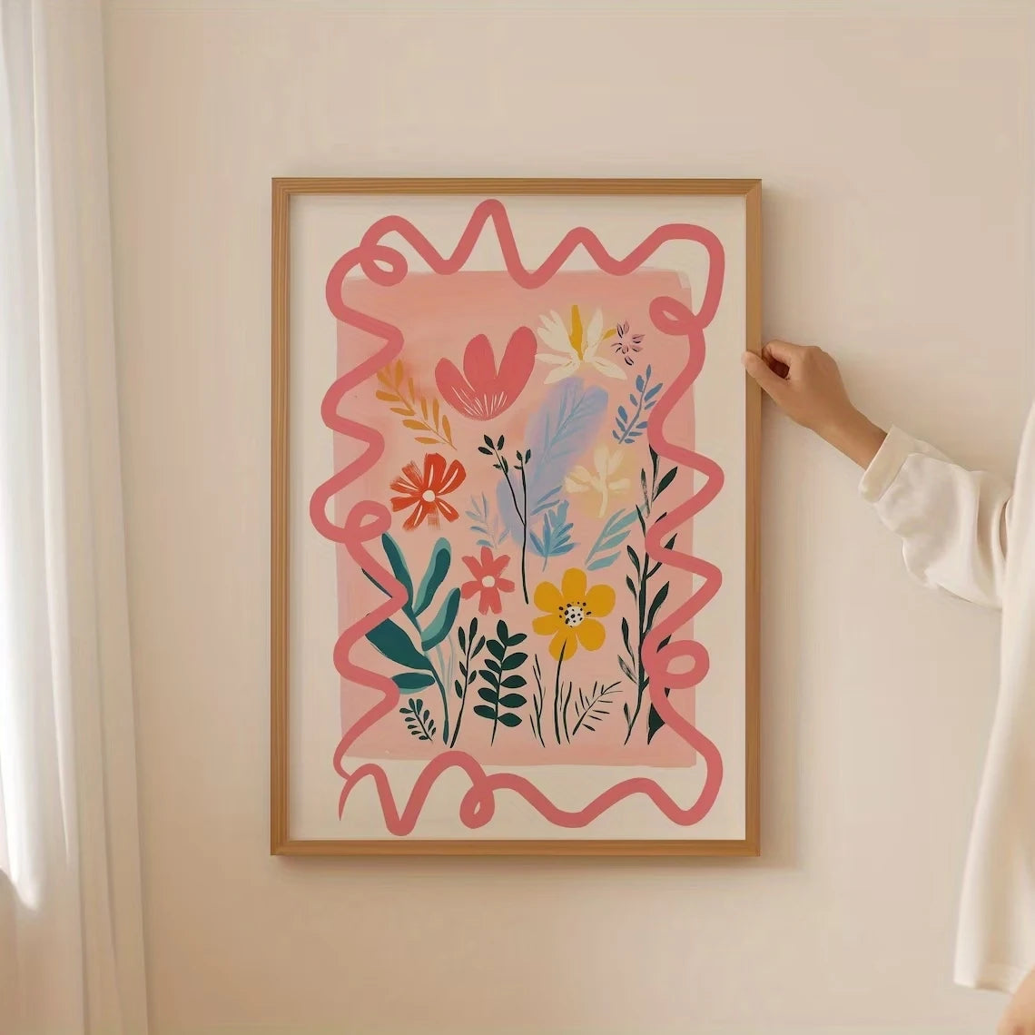 Retro Wildflowers Bouquet Canvas Wall Art Print | Home Décor