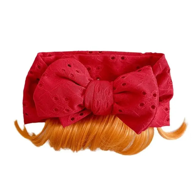Infant Bowknot Headband with Faux Bangs | Baby Girls Hairband