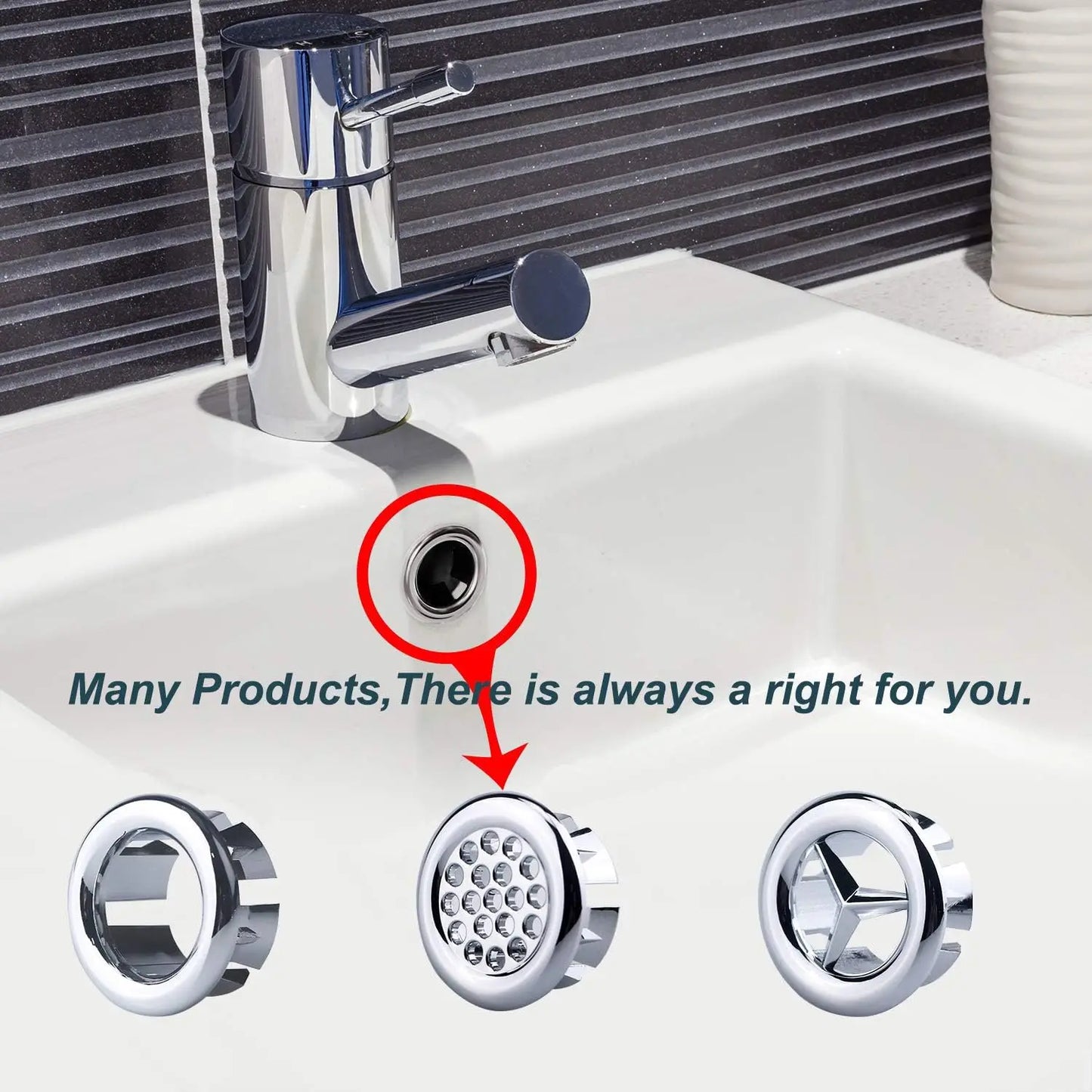 Brass Sink Overflow Hole Cover | Decorative Basin Drain Cap