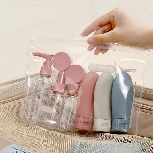 11-Piece Refillable Travel Bottles Set – TSA-Approved Mini Containers Travel Bottle Set Peaceful Pleasures Health and Wellness