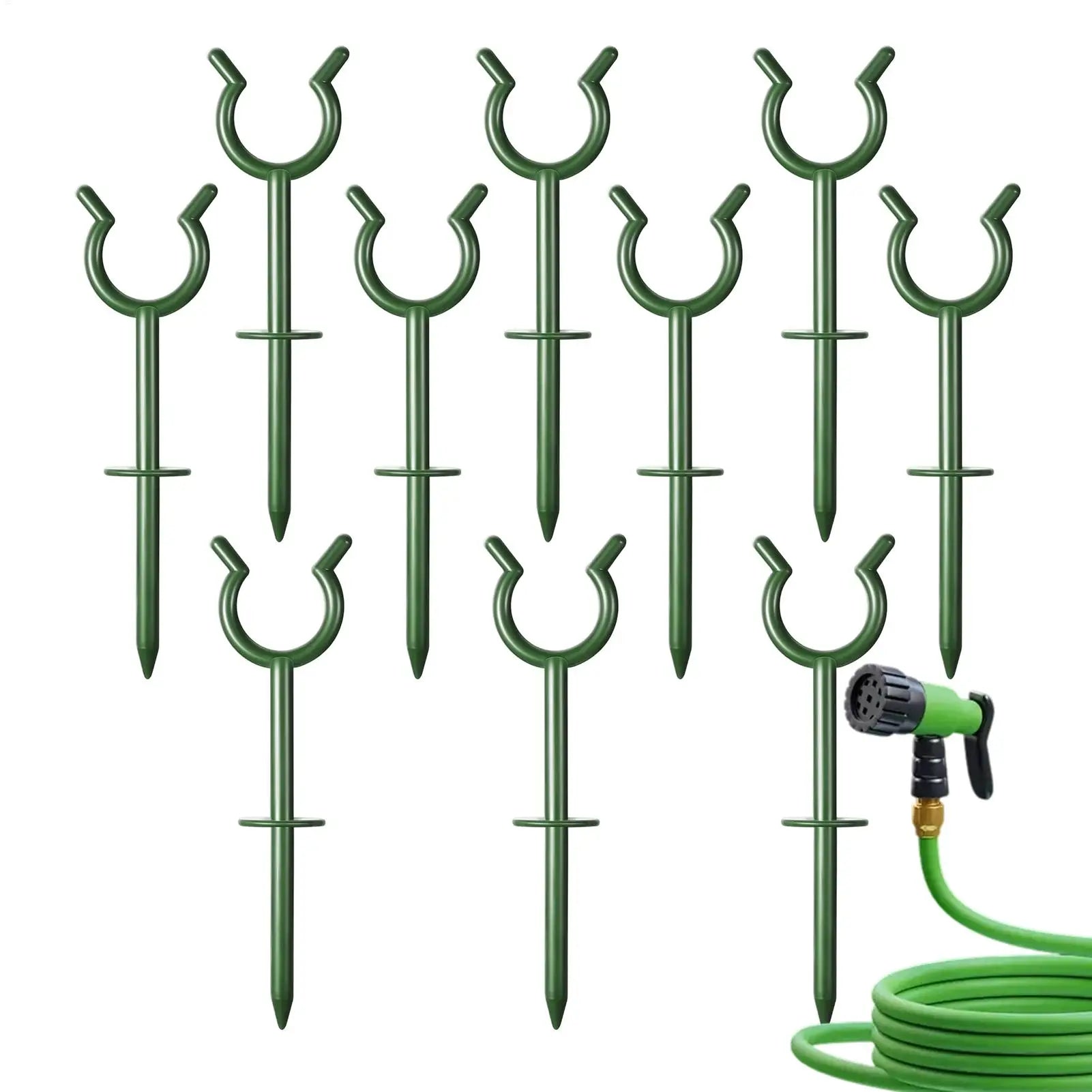 10-Pack Garden Hose Guide Stakes | Heavy Duty Plant Protection Garden Hose Guide Stakes Peaceful Pleasures Health and Wellness