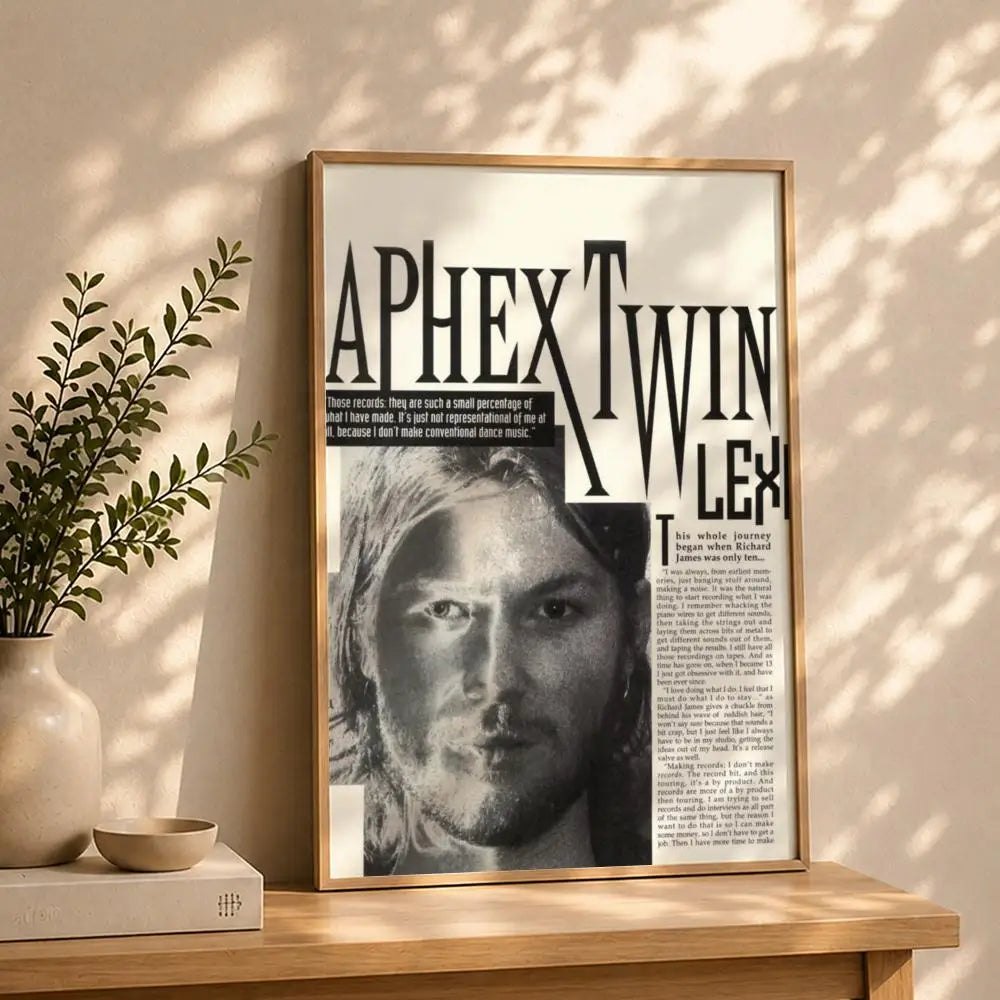 Band A-Aphex TwinS Poster HD Self Adhesive Waterproof Wall Art Ideal for Home Office Dorm Bedroom Great Gift Peaceful Pleasures Health and Wellness