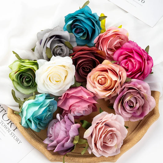 Artificial Silk Rose Heads 5/10pcs | Wedding & Home Decor Artificial Silk Roses Peaceful Pleasures Health and Wellness