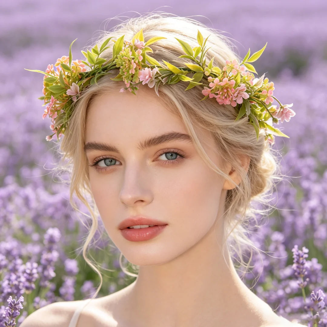 Bohemian Wreath Imitation Flower Hairband Women Fashion Wedding Hair