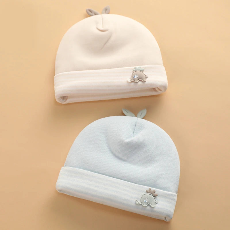 Soft Cotton Newborn Baby Beanie Hat | Boys & Girls 0-12 Months