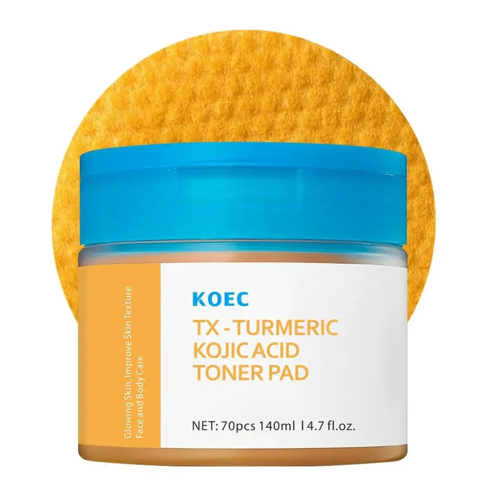 KOEC Turmeric Kojic Acid Toner Pads, Glowing Skin, Exfoliating, Balance Oil, Remove Excess Keratin Facial Sponges, Daily Cleaner Peaceful Pleasures Health and Wellness