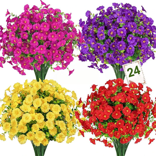 35CM Silk Morning Glory Artificial Flower | UV-Protected Decor Artificial Silk Flowers Peaceful Pleasures Health and Wellness