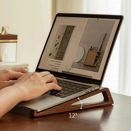 Foldable Wooden Laptop Stand – Ergonomic 12° Cooling Design Laptop Stand Peaceful Pleasures Health and Wellness