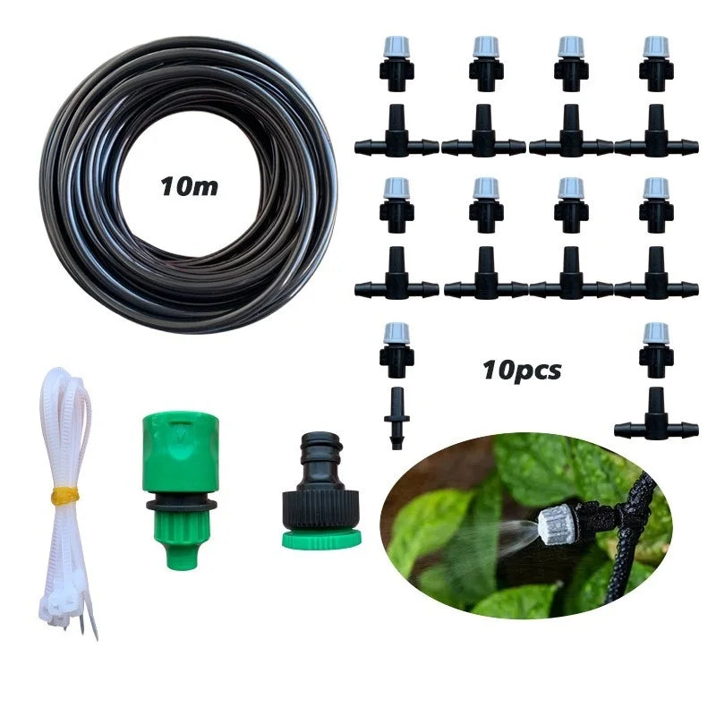 Irrigation 10Meters 10 Sprinklers Nozzles Water Sprayer Misting Fog