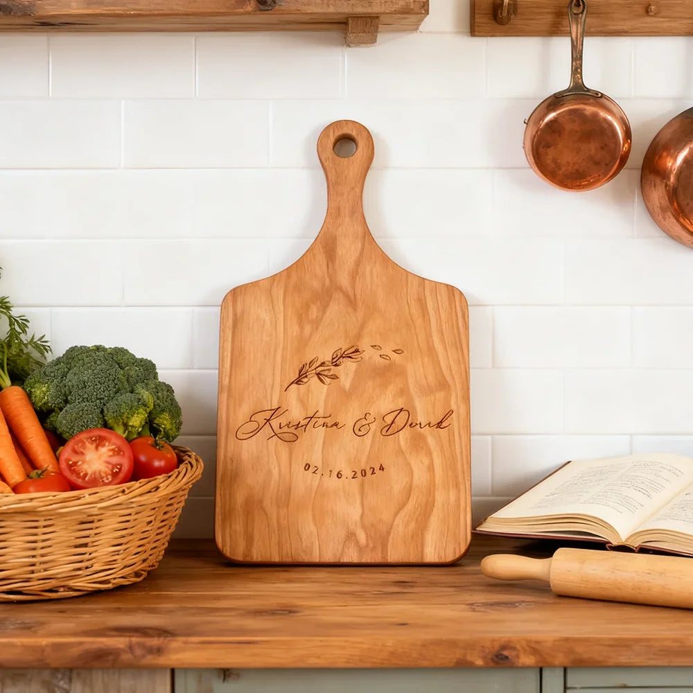 Personalized Cutting Board Charcuterie Board Wedding Gift Engagement Bridal Shower Gift Housewarming Gift Newlywed Kitchen Decor Peaceful Pleasures Health and Wellness