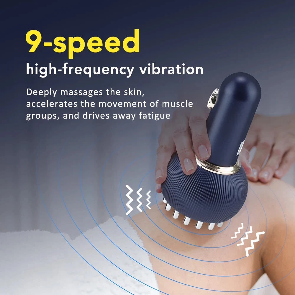 Rechargeable Wireless Guasha Massager, Heating Scraping Brush for Body Shaping & Drainage, Fat Burner Massage Tool Peaceful Pleasures Health and Wellness