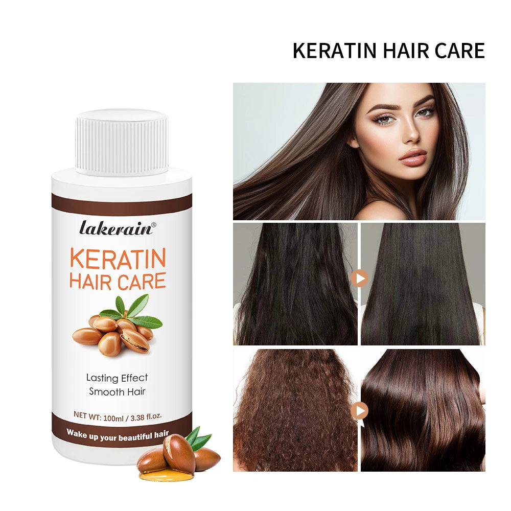 Keratin Hair Care Brazilian Straight Hair Long-Lasting Results Treatment Shiny Hair Keratin Repair 100Ml Anti-Frizz Straighter Peaceful Pleasures Health and Wellness Smoothing & Straightening