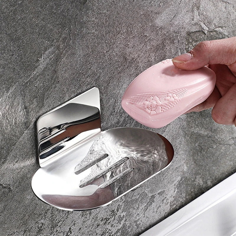 Stainless Steel No-Drill Wall-Mounted Soap Dish & Shower Holder