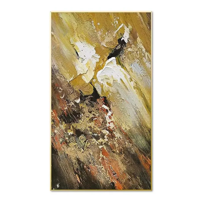 Hand Drawn Oil Painting, Abstract Hanging Painting, Living Room Mural, Orange Graffiti Decoration, Advanced, Original Design Peaceful Pleasures Health and Wellness No frame 2 50cmx100cm