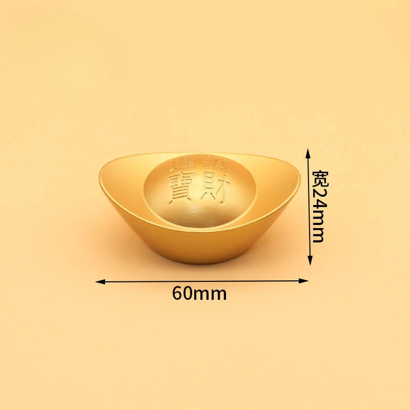 Alloy ingots Imitation Gold Antique Attracting Wealth Desktop Ornaments Living room decorations Opening and housewarming gifts Peaceful Pleasures Health and Wellness M