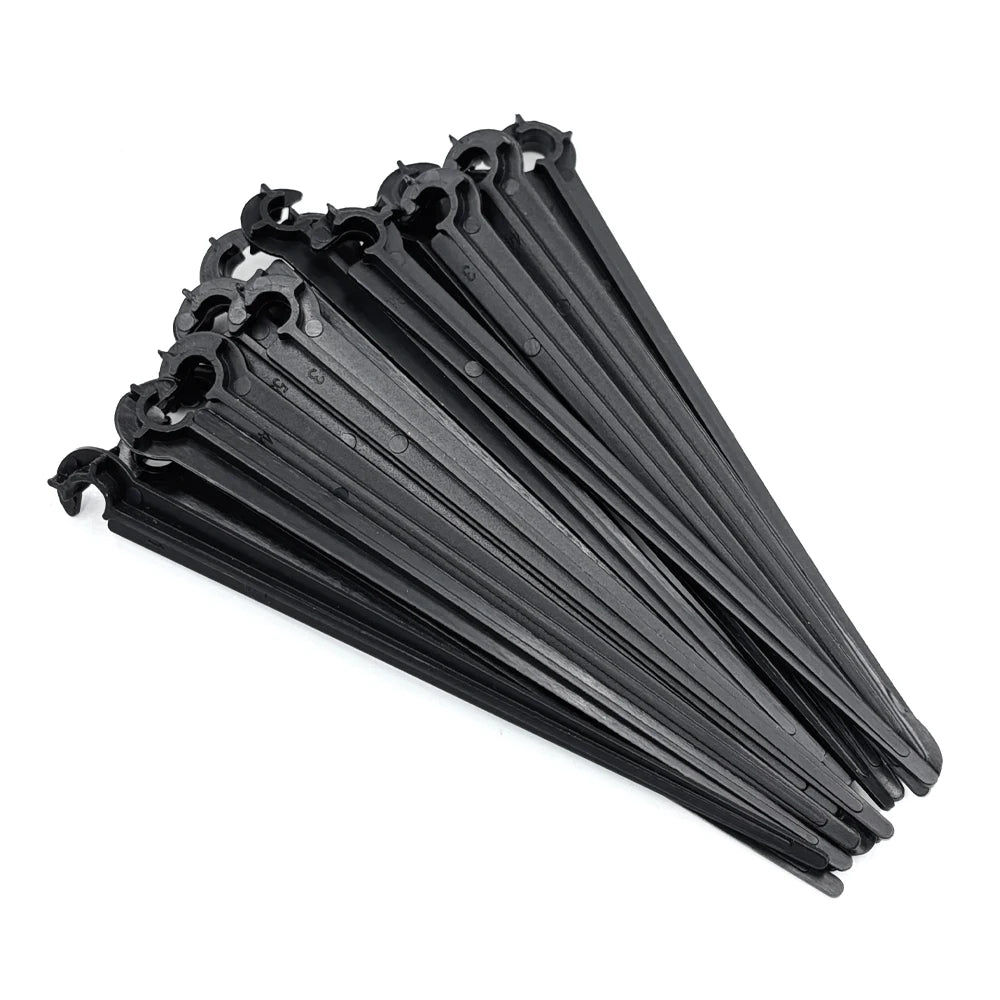 50Pcs Irrigation Drip Support Stakes C- Shape Fixed Stems Holder Bracket for 4/7mm Drip Irrigation Pipe Inserting Ground Peaceful Pleasures Health and Wellness