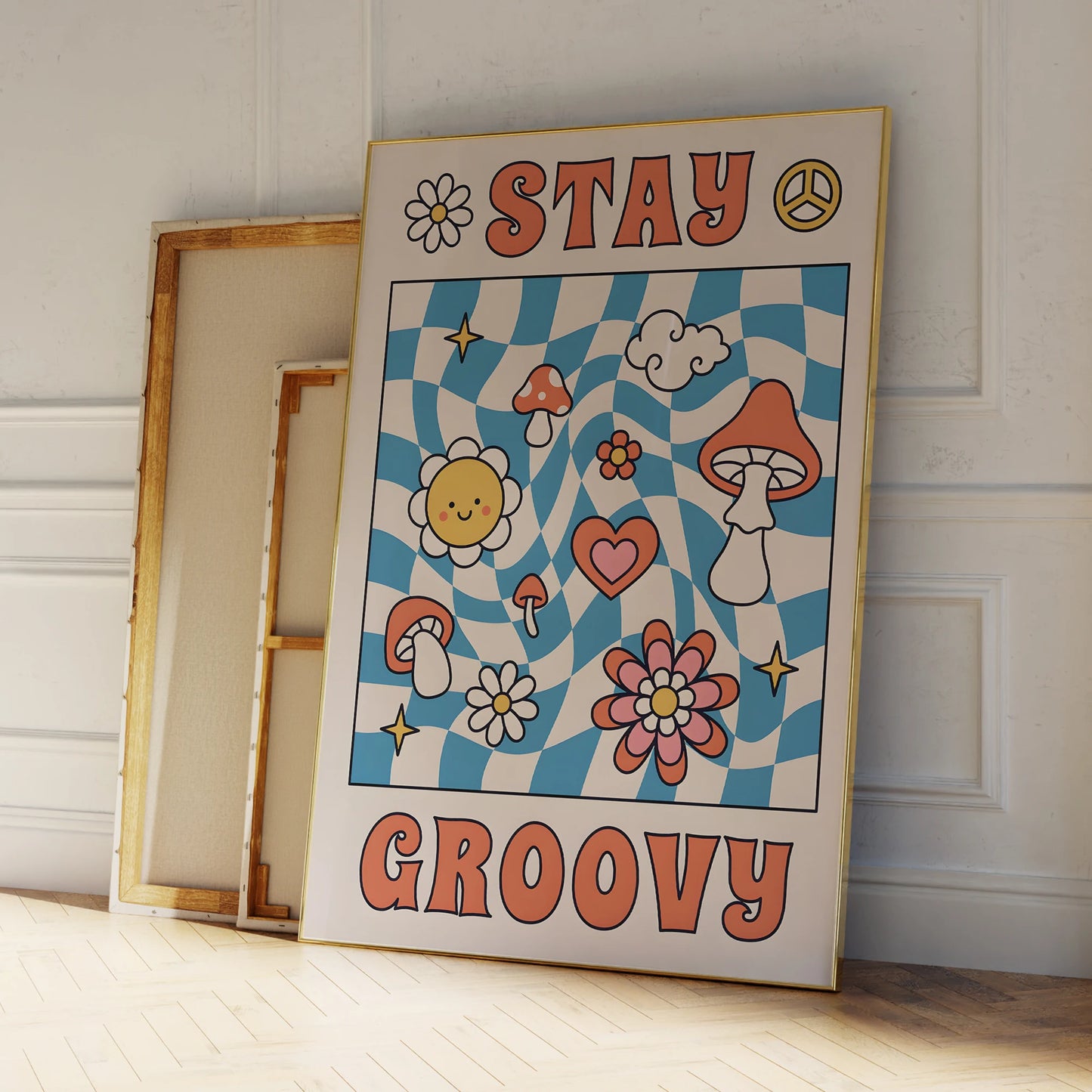 Stay Groovy Canvas Wall Art | Framed Poster for Home Decor