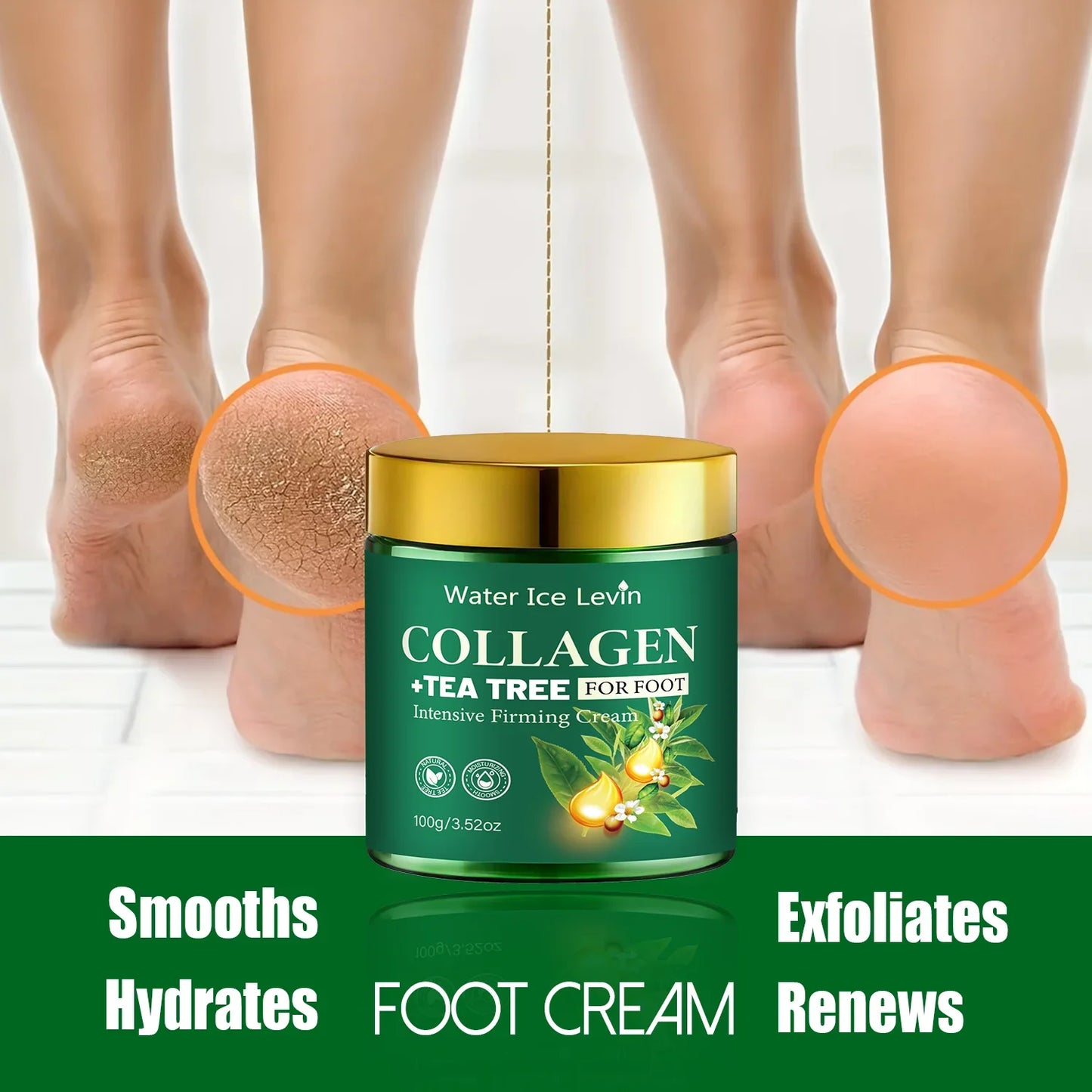 Intensive Foot Cream – Collagen & Tea Tree Moisturizing Care