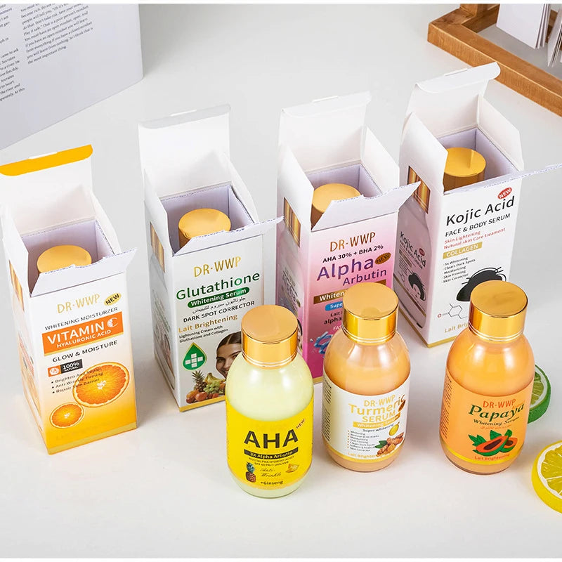 125ml Arbutin/Turmeric/Vitamin C Essence Make Skin Glow Moisturizing Firming AHA/Papaya/Glutathione/Kojic Acid Essence Liquid Peaceful Pleasures Health and Wellness