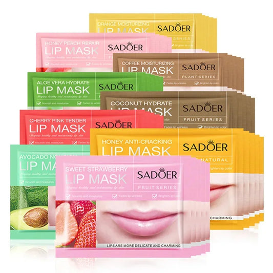 SADOER Fruit Collagen Lip Mask Patches – Hydrating 10 pcs Lip Mask Patches Peaceful Pleasures Health and Wellness
