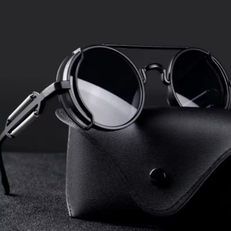 High Quality Gothic Steampunk Sunglasses Polarized Men Women Vintage Round Metal Frame Sun Glasses Peaceful Pleasures Health and Wellness