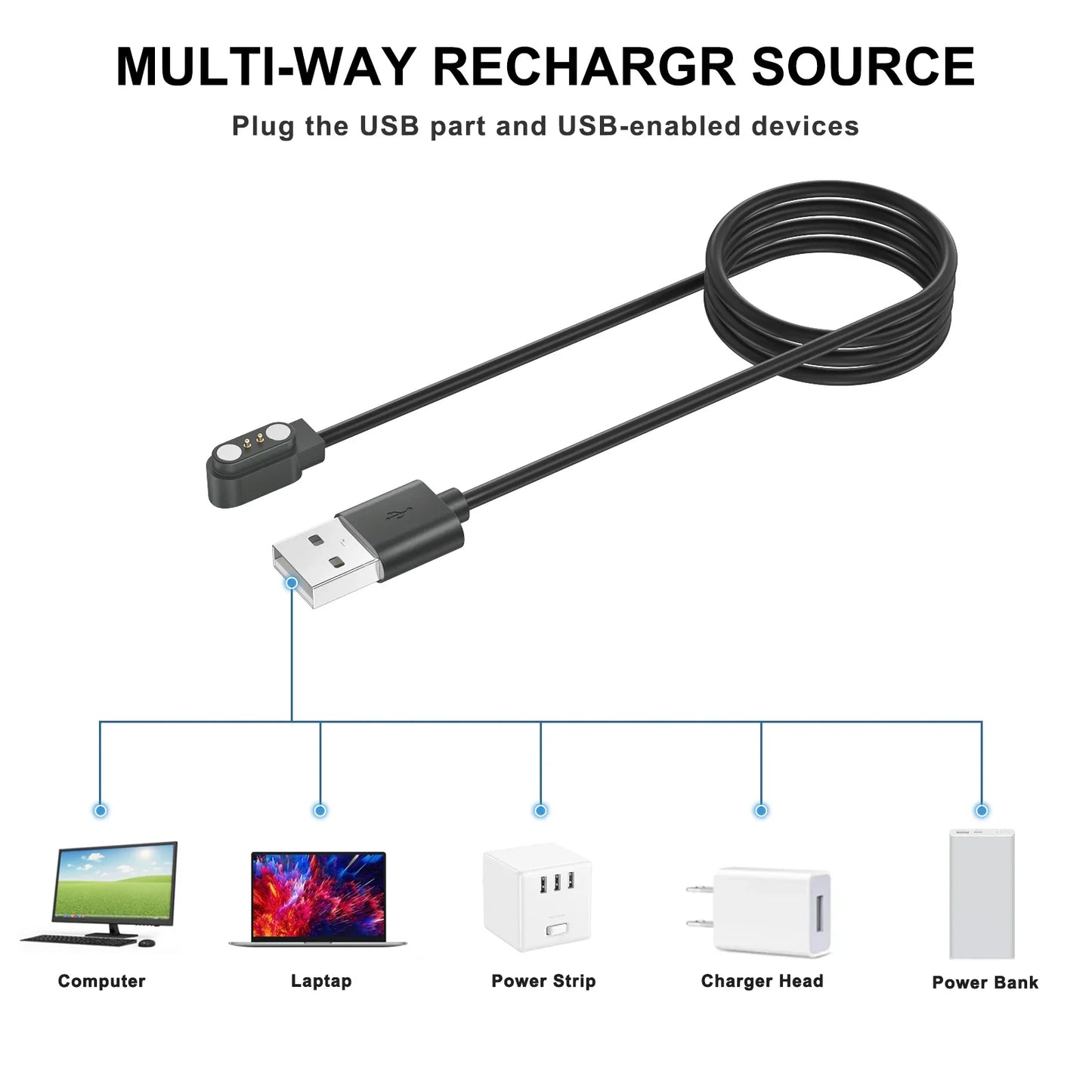 Smart Watch Charger Cable – Willful, Wyze, Letsfit, Umidigi