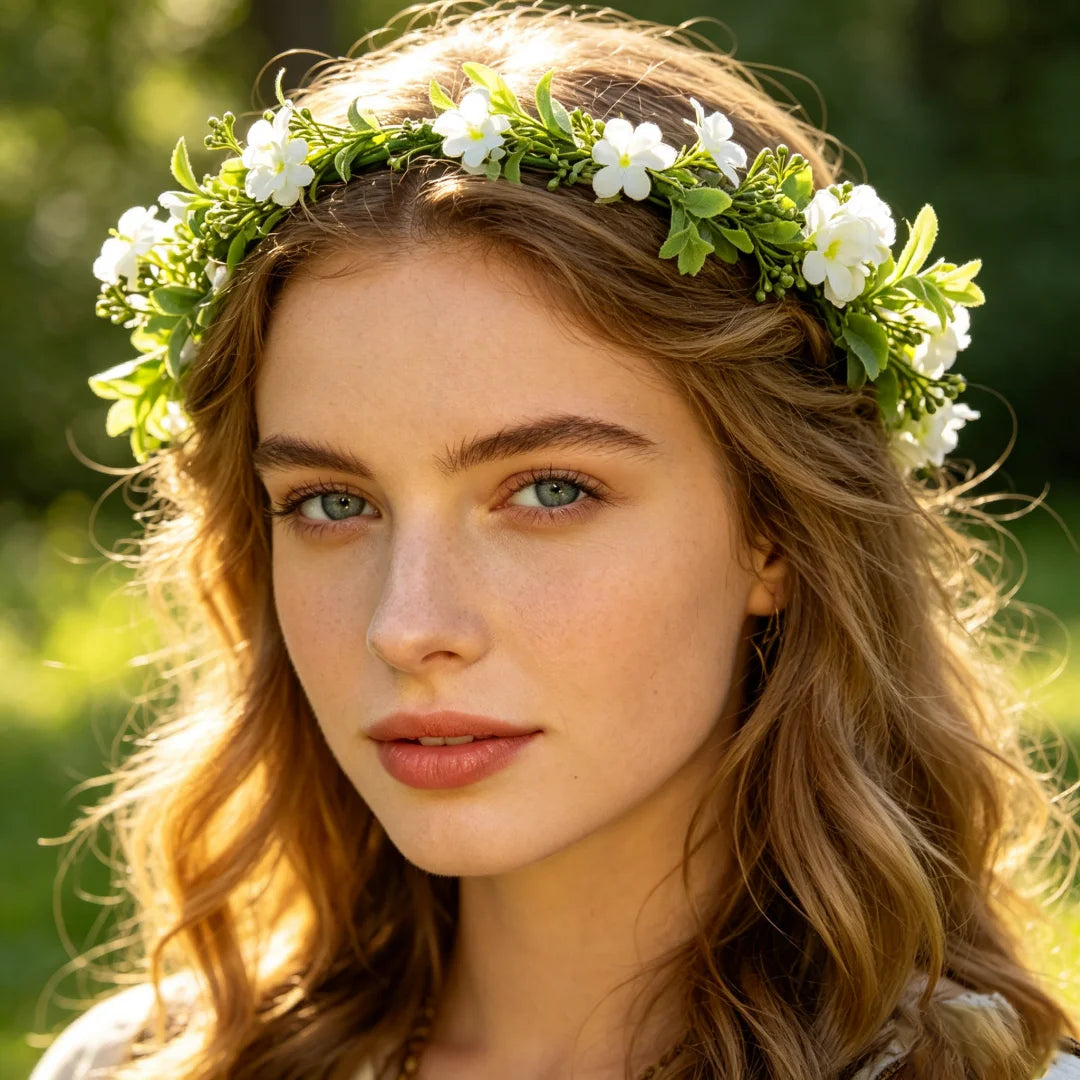 Bohemian Wreath Imitation Flower Hairband Women Fashion Wedding Hair
