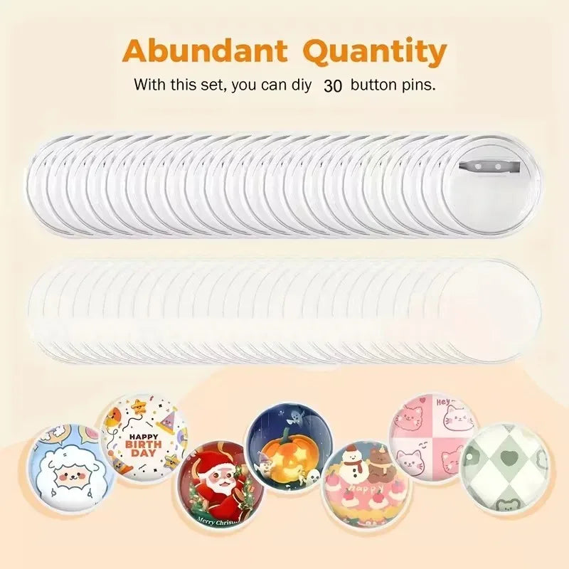 DIY Badge Making Kit – Acrylic Flip Pin Brooch 25mm & 58mm
