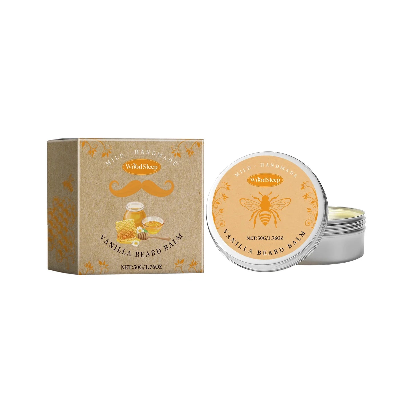 Natural Vanilla Beard Balm – Nourishing Men's Styling Cream 50g