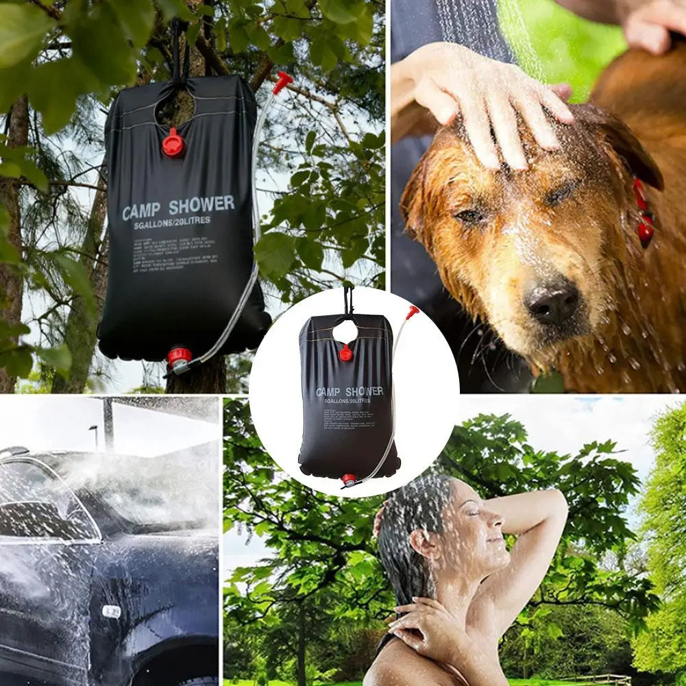 20L Solar Camping Shower Bag – Portable PVC & Shower Head