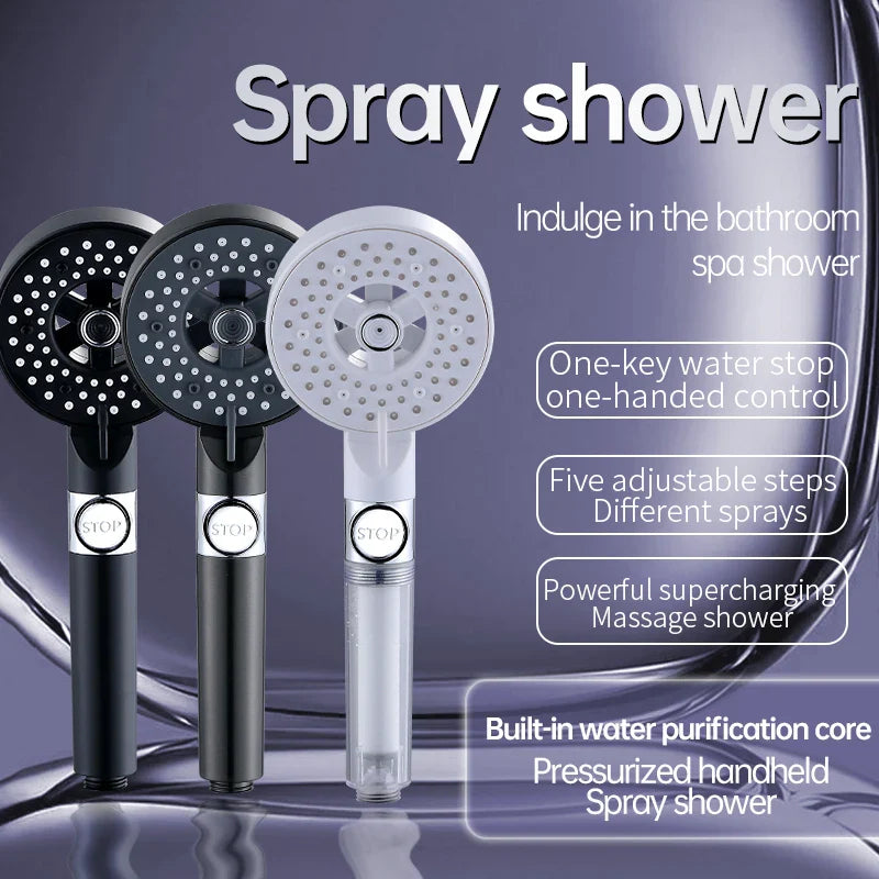 5-Mode High Pressure Handheld Shower Head | Water Saving