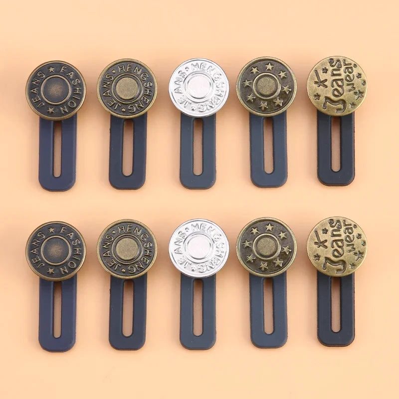 5/10pcs Metal Button Extender Perfect To Any Jeans Pants Free Sewing Retractable Jeans Waist Button Extended Buckles Fixing Kit Peaceful Pleasures Health and Wellness 10pcs 1