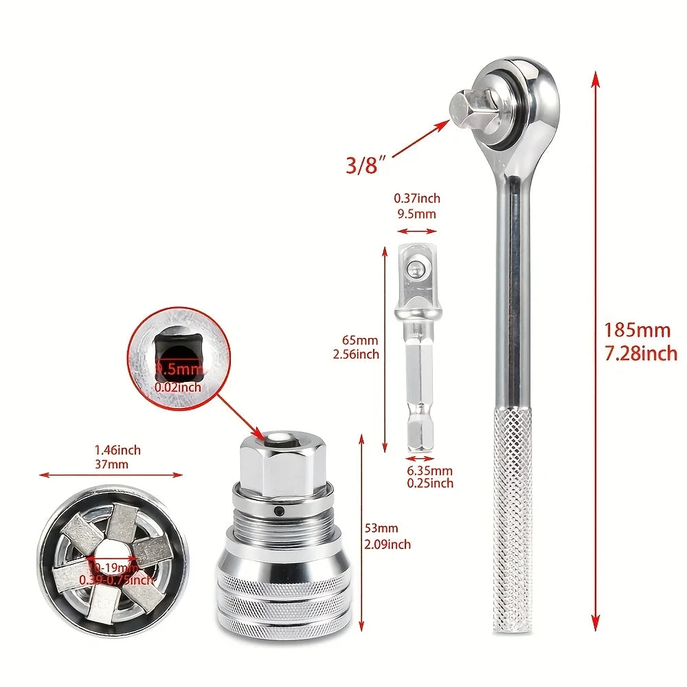Universal Electric Wrench Sleeve Converter Fits Standard 3 8-3 4'' 10