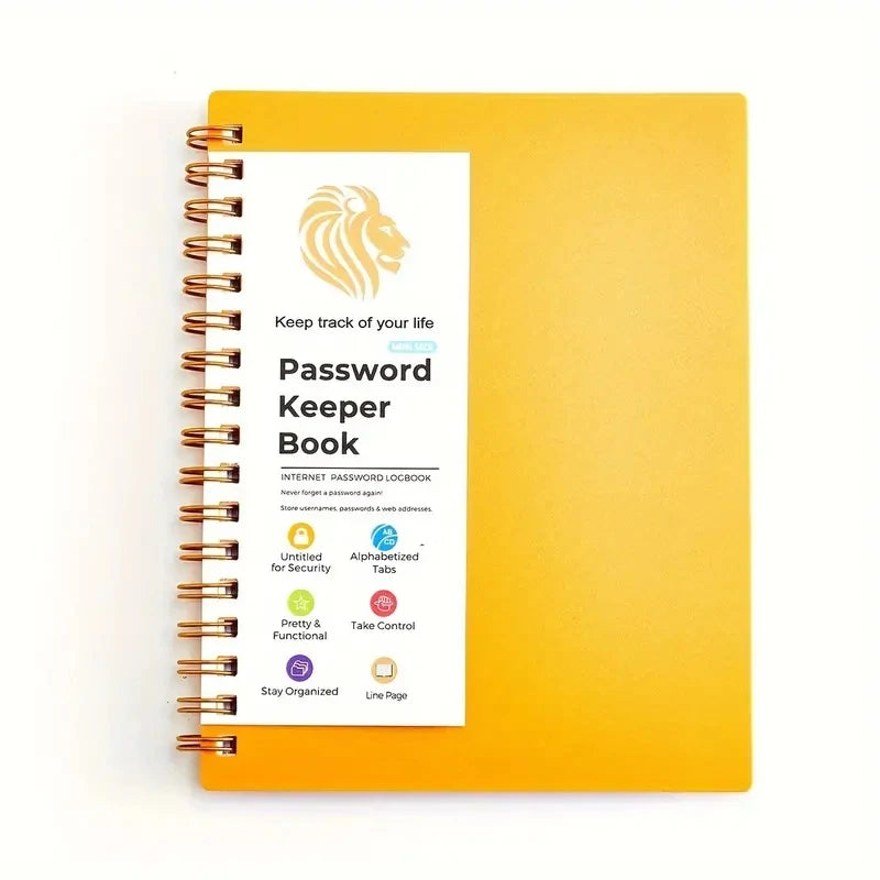 A6 Password Log Book Alphabetical Tabs Spiral Bound Organizer Home