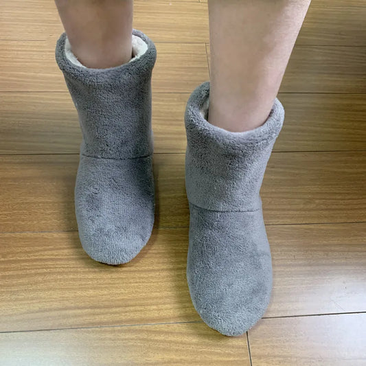 Women's Plush Sock Boots – Warm Furry Indoor Slippers