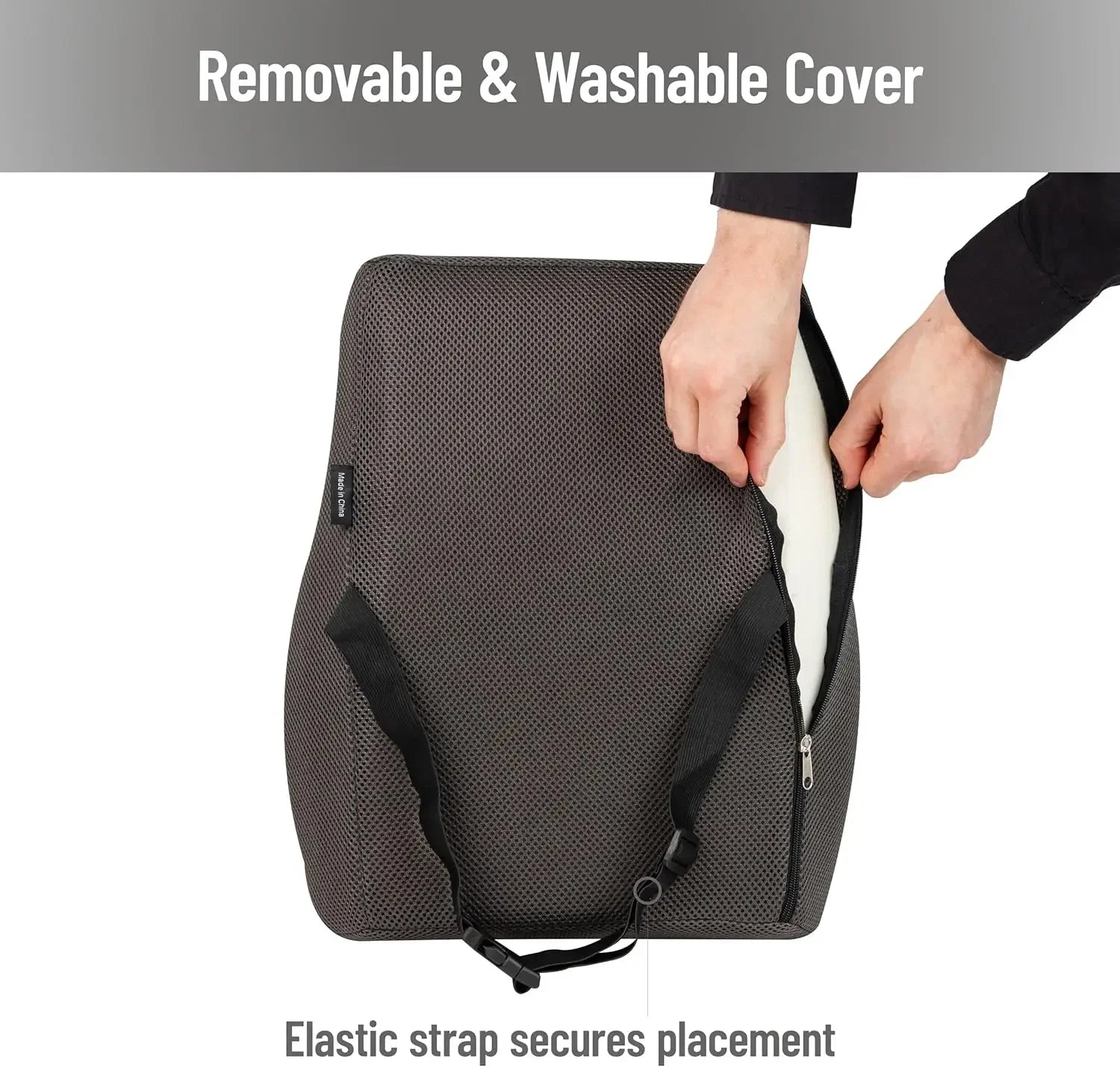 Ergonomic Memory Foam Lumbar Cushion for Office Chairs, Recliners & Car Seats - Chiropractor-Recommended, Gray Peaceful Pleasures Health and Wellness