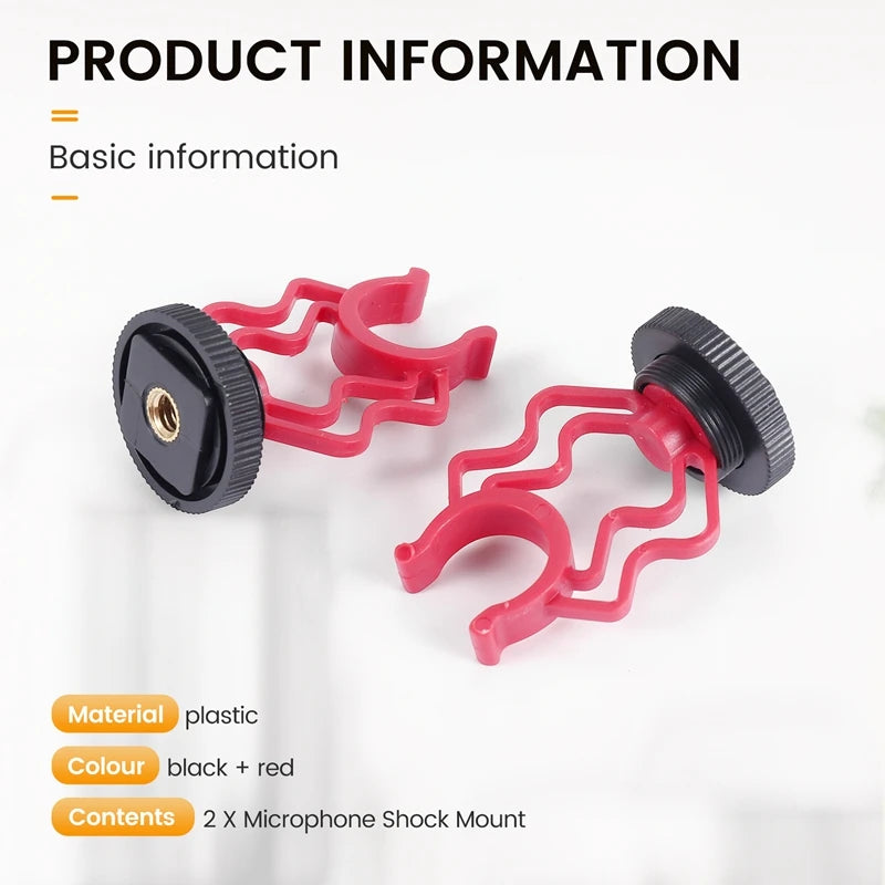 Microphone Shock Mount 2PCS Universal Microphone Wavy Shock Mount Adapter Plastic Microphone Bracket Mount Replacement for Boya Peaceful Pleasures Health and Wellness