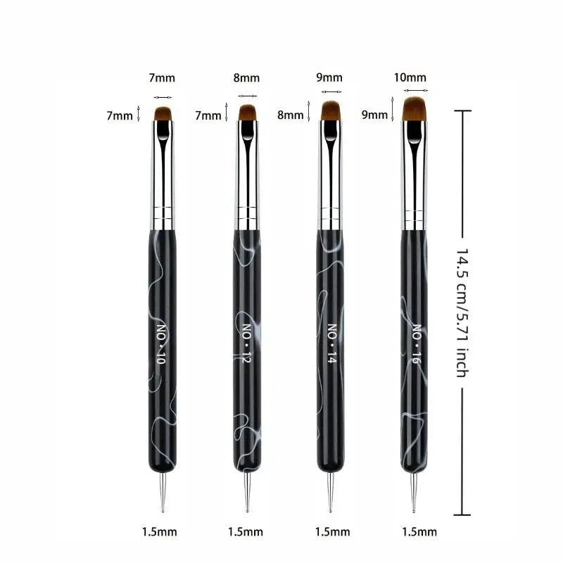 French Dual End Beginner High Quality Painting Manicure Tool Acrylic Drawing Nail Art Brush Nail Art Rhinestone Gel Dotting Pen Peaceful Pleasures Health and Wellness